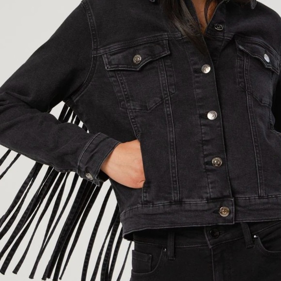 Mavi Jackets & Blazers - NWT MAVI Fringe Black Denim Jacket